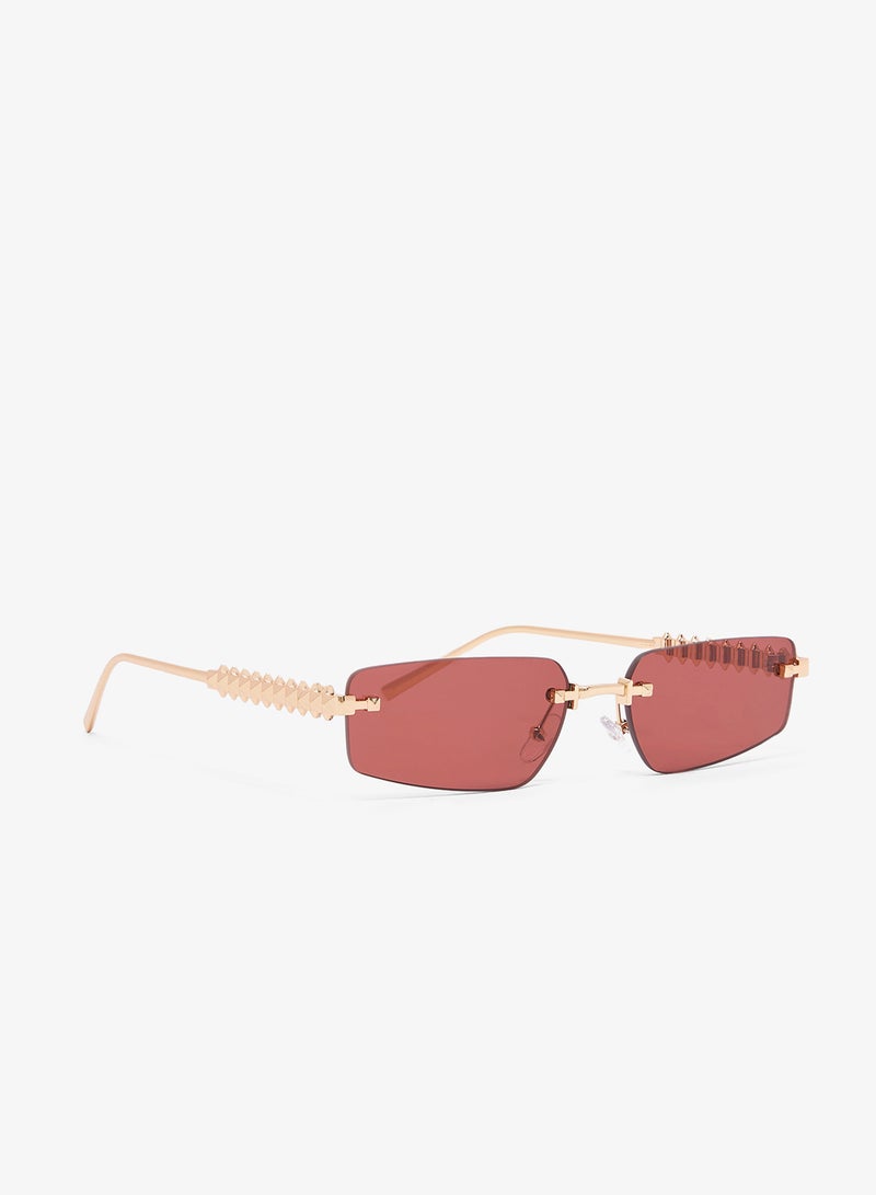 ELLA Rectangle Polarized Sunglasses With Gold Accent - Image 1